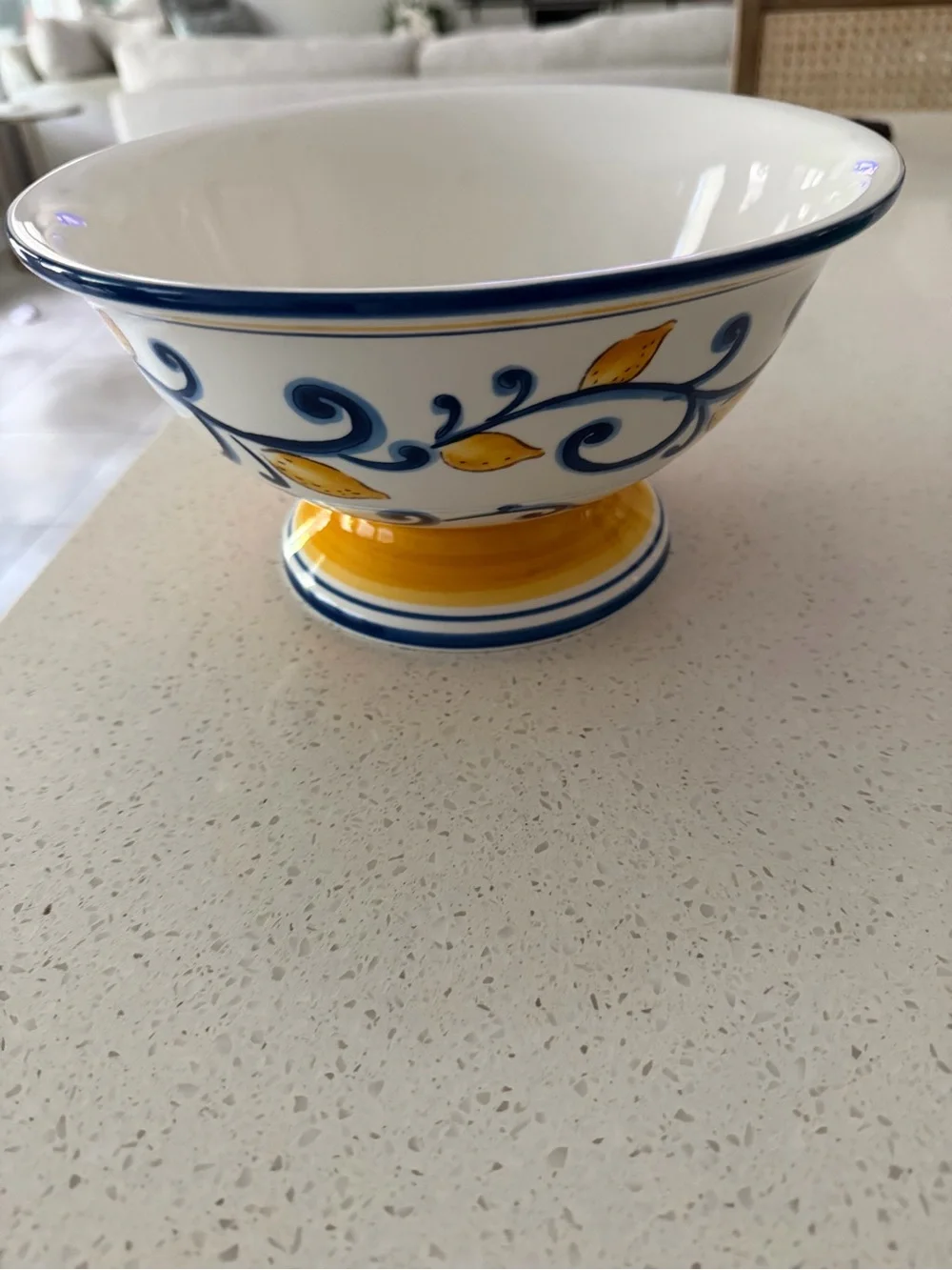 Target Muchoise Ceramic Decorative Bowl White/Blue/Yellow NWOT
